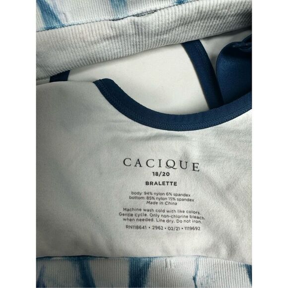 Casique Bralette Blue White Size 18/20 - Picture 3 of 7